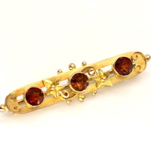 Edwardian 9ct Yellow Gold Red Garnets Ivy Leaf Brooch Pin Antique Vintage Chester 1909 Wedding Bridal Birthday Gift for Her Mum image 1