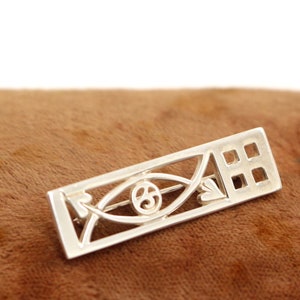 Sterling Silver Scottish Mackintosh Rose Design Brooch Pin Scarf Clip Vintage Wedding Birthday Christmas Gift For Her Mum