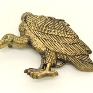 Vulture Bird of Prey Solid Brass BBB BARON 1979 Large Belt Buckle Vintage Gift fot Her Him RARE