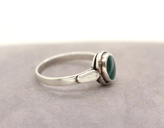Real Sterling Silver Green Chrysoprase Chalcedony… - image 4