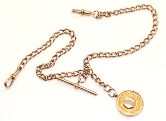 Solid 9ct Rose Gold Double Albert Pocket Watch Chain Fully Etsy