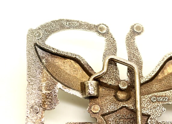 Harley Davidson Eagle Solid Brass Silver Tone Ena… - image 4