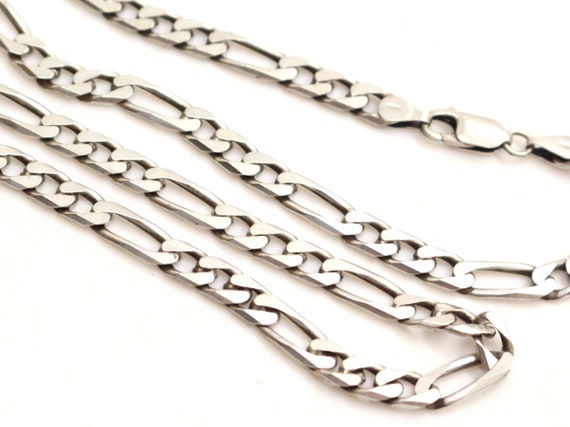 Sterling Silver Figaro Link Chain Necklace 22inch… - image 1