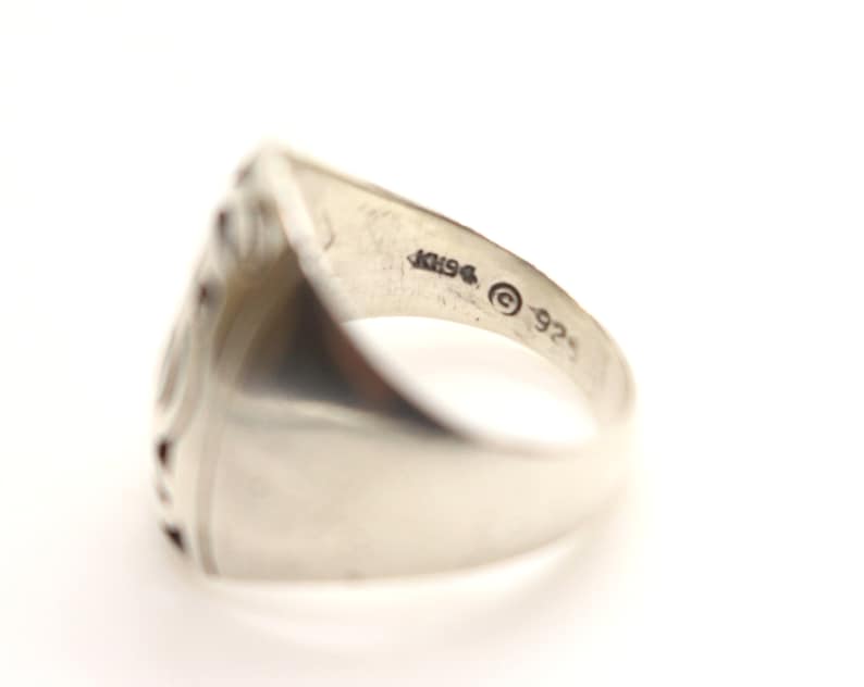 Vintage Real Sterling Silver Kit Heath Celtic Design Signet Ring sz M US 6 14 Sweetheart Christmas Birthday Gift for Her