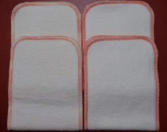 Hemp Organic Cotton Fleece diaper inserts 5 x 13 Neon Orange Orange /& Poppy Red