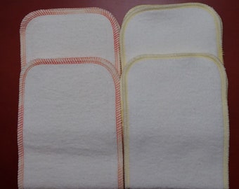 Hemp Organic Cotton Fleece diaper inserts Soakers 4.5 x 13 Tan Trim