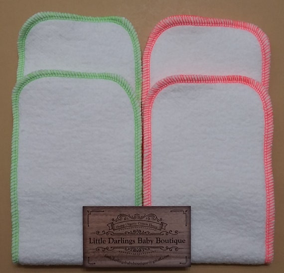 Hemp Organic Cotton Fleece diaper inserts Soakers 4.5 x 13 Tan Trim