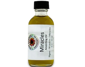 Miracles Anointing Oil Acts 6:8 Mark16vs20 Frankincense Lotus Peace 2 oz bottle