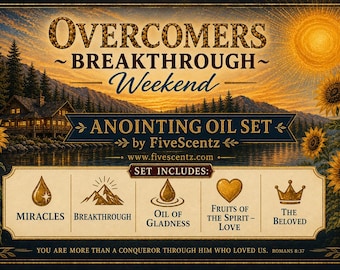 Overcomers Anointing Oil Set | Christian Prayer Oils | Romans 8:37 Inspired Collection