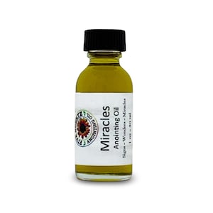 Miracles Anointing Oil Acts 6:8 Mark16vs20 1 oz bottle blue lotus vanilla