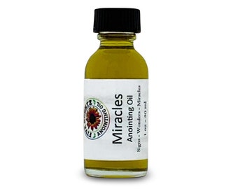Miracles Anointing Oil Acts 6:8 Mark16vs20 1 oz bottle blue lotus vanilla