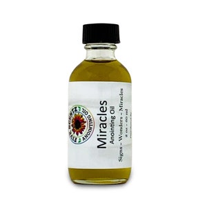 Miracles Anointing Oil Acts 6:8 Mark16vs20 2 oz bottle blue lotus vanilla