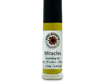 Miracles Anointing Oil Acts 6:8 Mark16vs20 1/3oz roll on bottle blue lotus vanilla