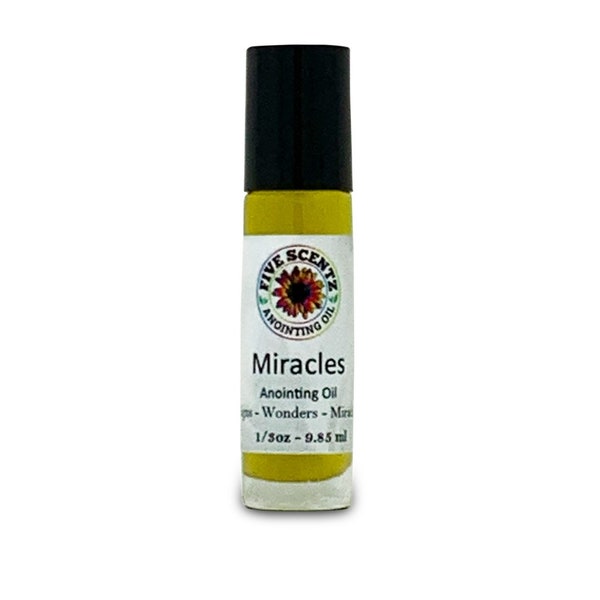Miracles Anointing Oil Acts 6:8 Mark16vs20 1/3oz roll on bottle blue lotus vanilla