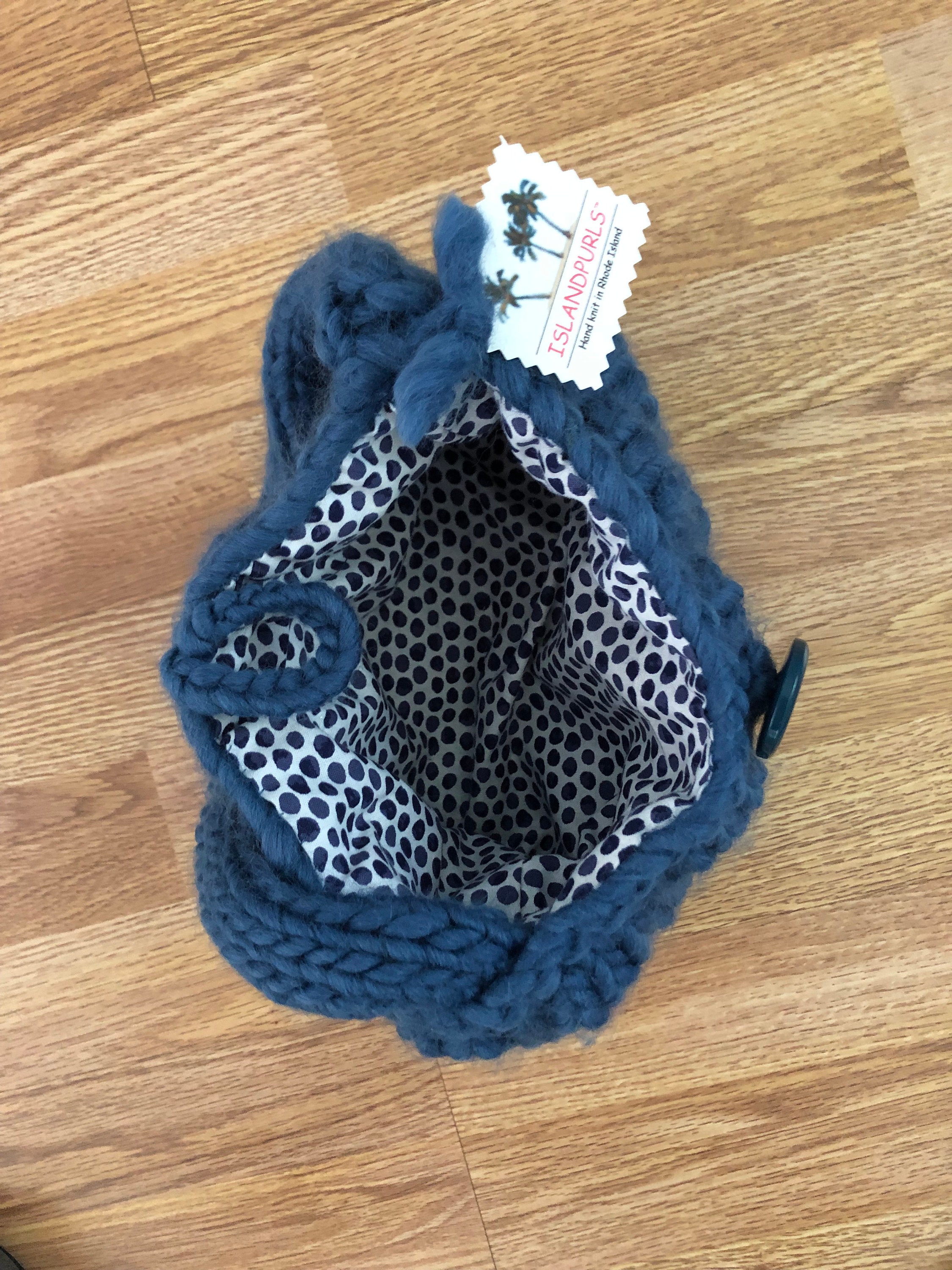 Blue Novelty Knit Bag - Etsy