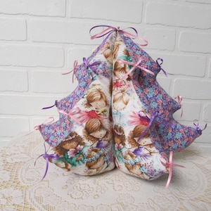 SALE, Fairies and flowers designed Stuffed Tree, Holiday decor, tabletop tree, girls room, nursery decor, shower gift, birthday