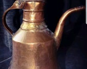 Antique middle eastern persian islamic kettle water coffee tea pot copper brass dallah