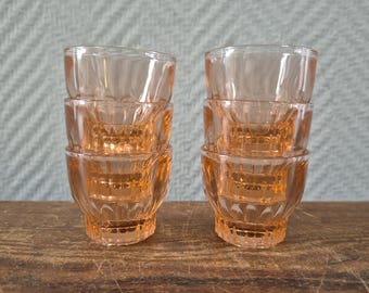 Vintage Schnapsgläser-Set aus den 1970er Jahren, rosa Lachs