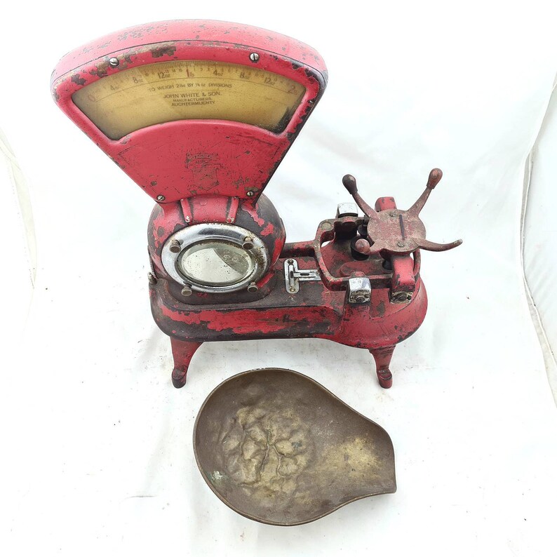Antique JOHN WHITE & SON Grocery Scales 1900s Candy Scale Balance Kruideniers Weegschaal Waage