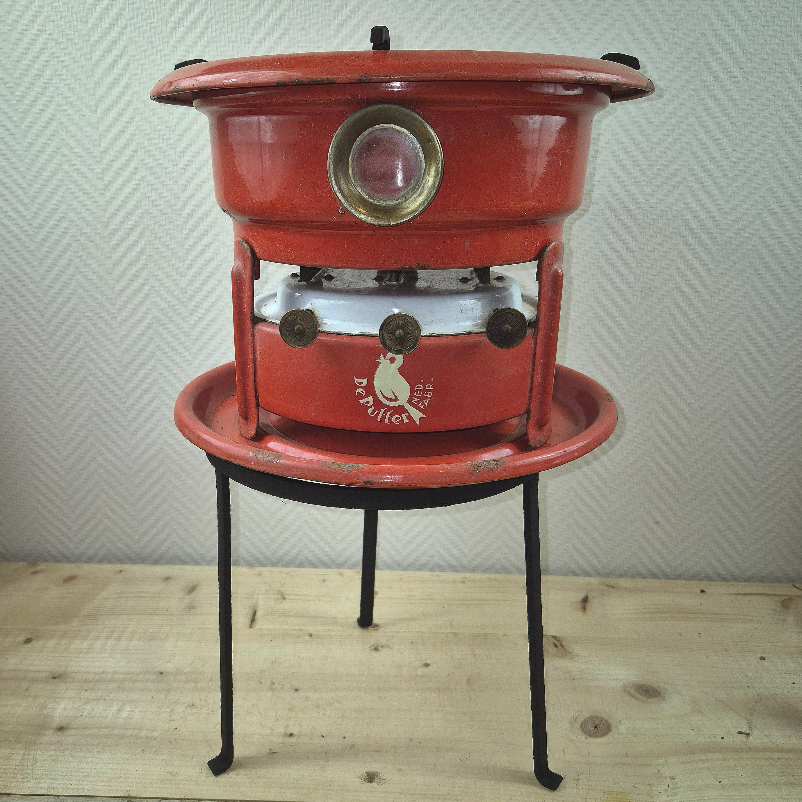 Poêle à Pétrole Vintage Haller émaillé Vert - 1 Brûleur/1 Four - Occasion Fonctionnel