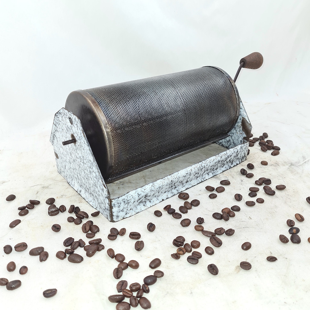 Antique Coffee Beans Roaster Barrel on Stand Grilloir Cafe Kaffeeröster