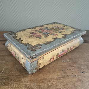 Scatola di immagazzinaggio di sigarette di gioielli di gingillo di arte fatta a mano vintage, scatola di immagazzinaggio di scatola di gioielli RARA