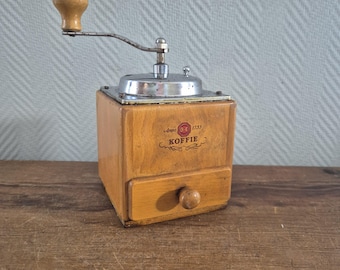 Vintage DE Douwe Egberts Coffee Grinder Table Box Mill Coffee Grinder