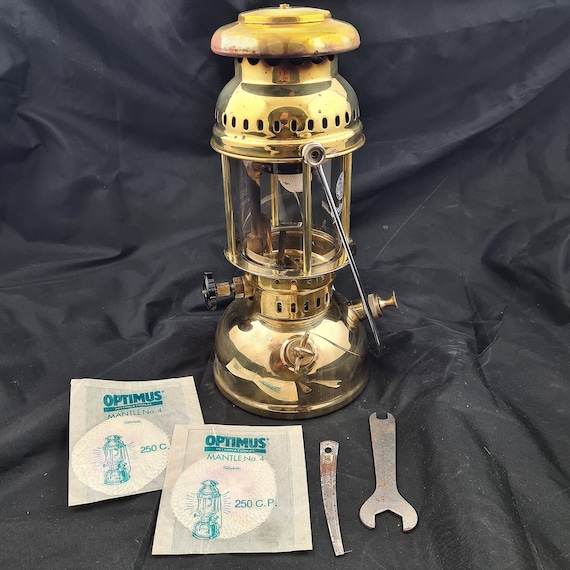 Vintage Optimus 1200 Brass 250CP Kerosene Lantern Paraffin Camping