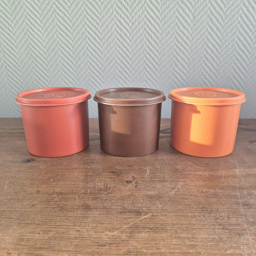 Vintage Tupperware Storage Containers Set RETRO Bins Jar Pots W. Lids ...