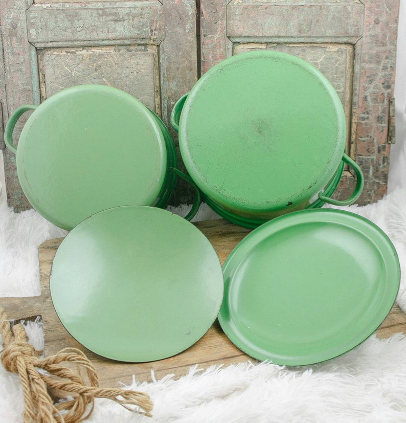 Dutch Enamelware Pan Set Camping Cookware C1950 Enamel Reseda Etsy