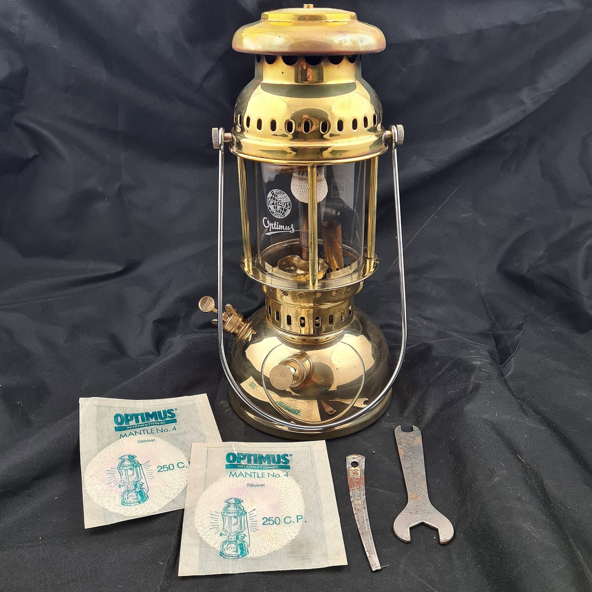 Optimus 1200 Brass Kerosene Lantern Paraffin Camping Lamp