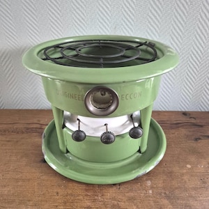 Vtg. Beccon Enamelware Stove Kerosene 3-wick Enamel camping cooker Paraffin Offwhite Petroleum stove Cooking appliance Dutch Campstove