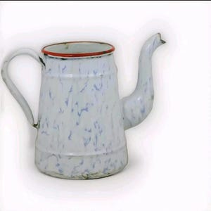 VINTAGE Coffee Pot Enamelware Swirl Enamel Tea Jug Water Pitcher Can Graniteware Koffiepot Kaffeekänne