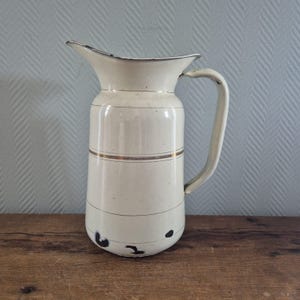 Jarra de esmalte vintage, regadera de esmalte, jarra para verter