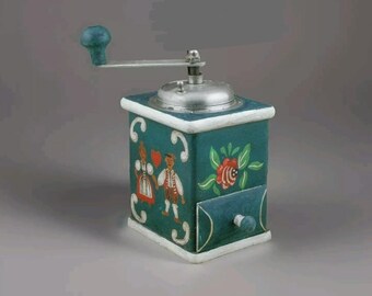 Wooden Coffee Grinder Mill floral decor style HIDING Moulin Cafe Molinillo
