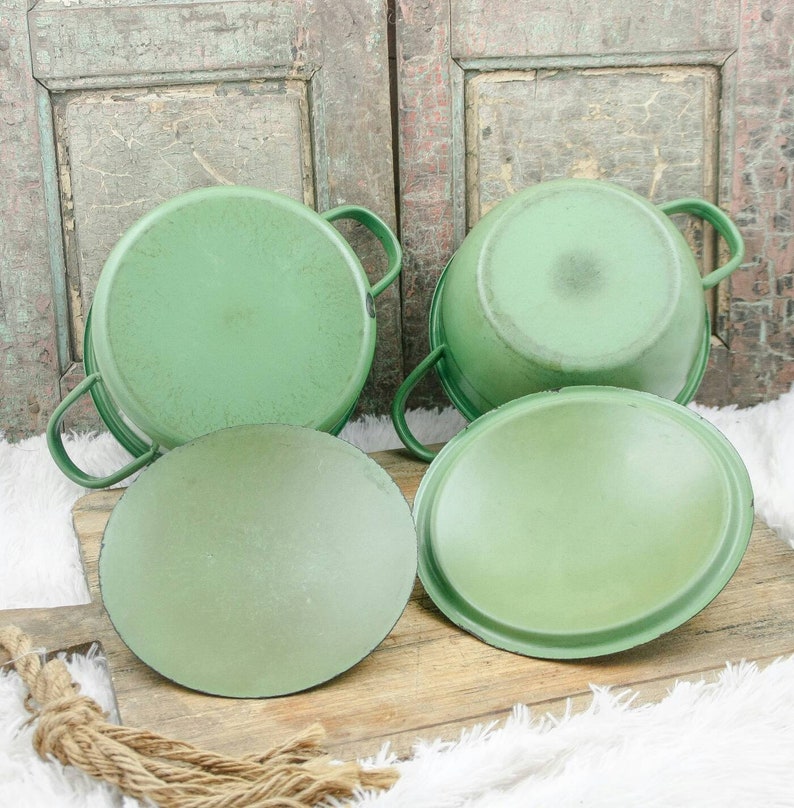 Dutch Enamelware Pan Set Camping Cookware C1950 Enamel Reseda Etsy