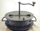 Enormous heavy COFFEE ROASTER Antique Cast-iron c1880 Koffiebrander Kaffeeröster Grilloir Cafe Tostador