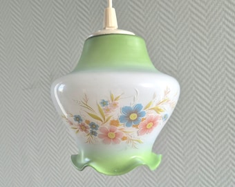 Vintage OPALINE Ceiling Electric Lamp Hanging Pendant Light Lustre Ceiling Lamp