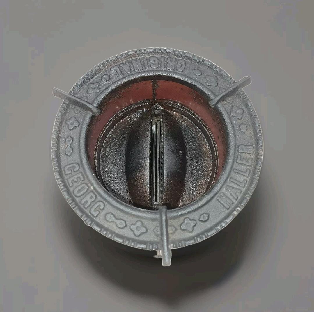 Brûleur De Cuisinière à Pétrole Georg Haller – Fonte émaillée – 1900-1920