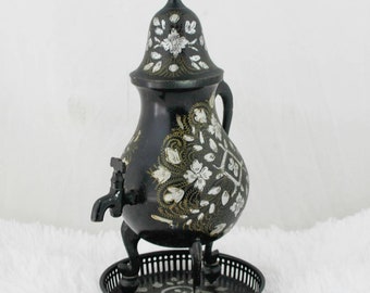 Vintage Dutch Coffee Pot tap Cafetiere Jug Samovar Set Hand Painted