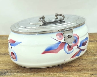 Antique ART DECO German Biscuit Jar Barrel Lunch box bin Canister Container cookie jar