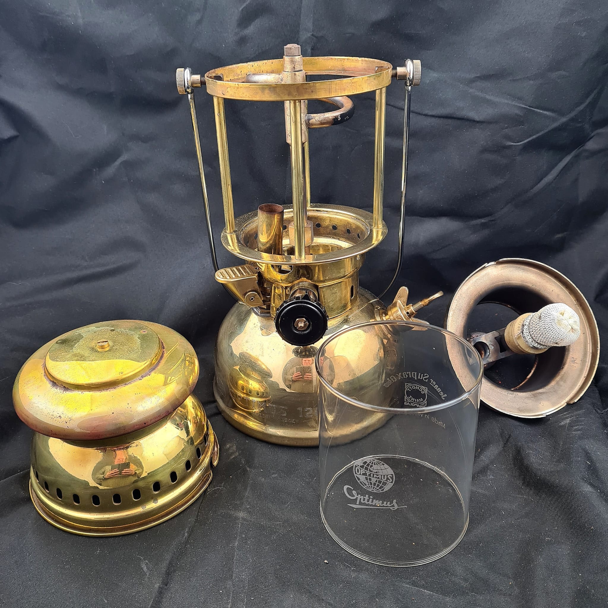Vintage Optimus 1200 Brass 250CP Kerosene Lantern Paraffin Camping