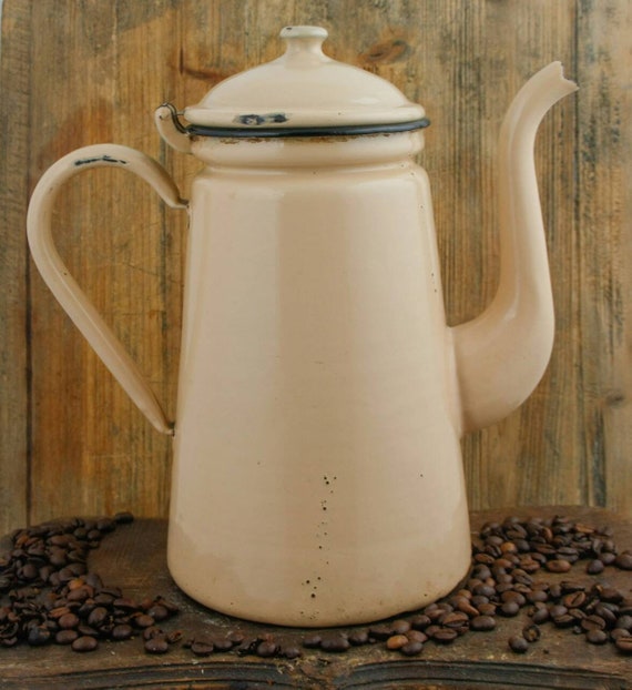 Vintage Enamel Coffee Pot Enamelware Tea Pot Koffiepot | Etsy