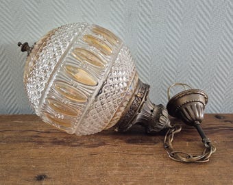 Vintage-Glas-Deckenleuchte, elektrische Hängelampe, Pendelleuchte, Glanz-Deckenleuchte
