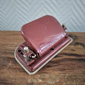 Vintage Soennecken 25 RED 2 furos furador mesa escritório furador