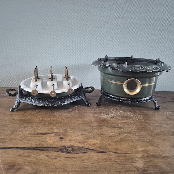Poêle à Kérosène Vintage émaillé Vert - 3 Mèches - Four Et Réchaud - Camping - Pays-Bas