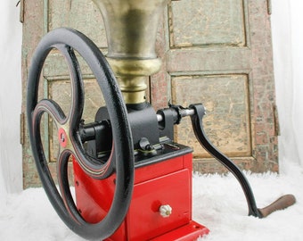 Antique KISSING & MÖLLMANN Coffee Grinder Mill Cast-Iron RARE Moulin Molinillo Cafe Macinacaffe Kaffeemühle Coffee Grinder c1880