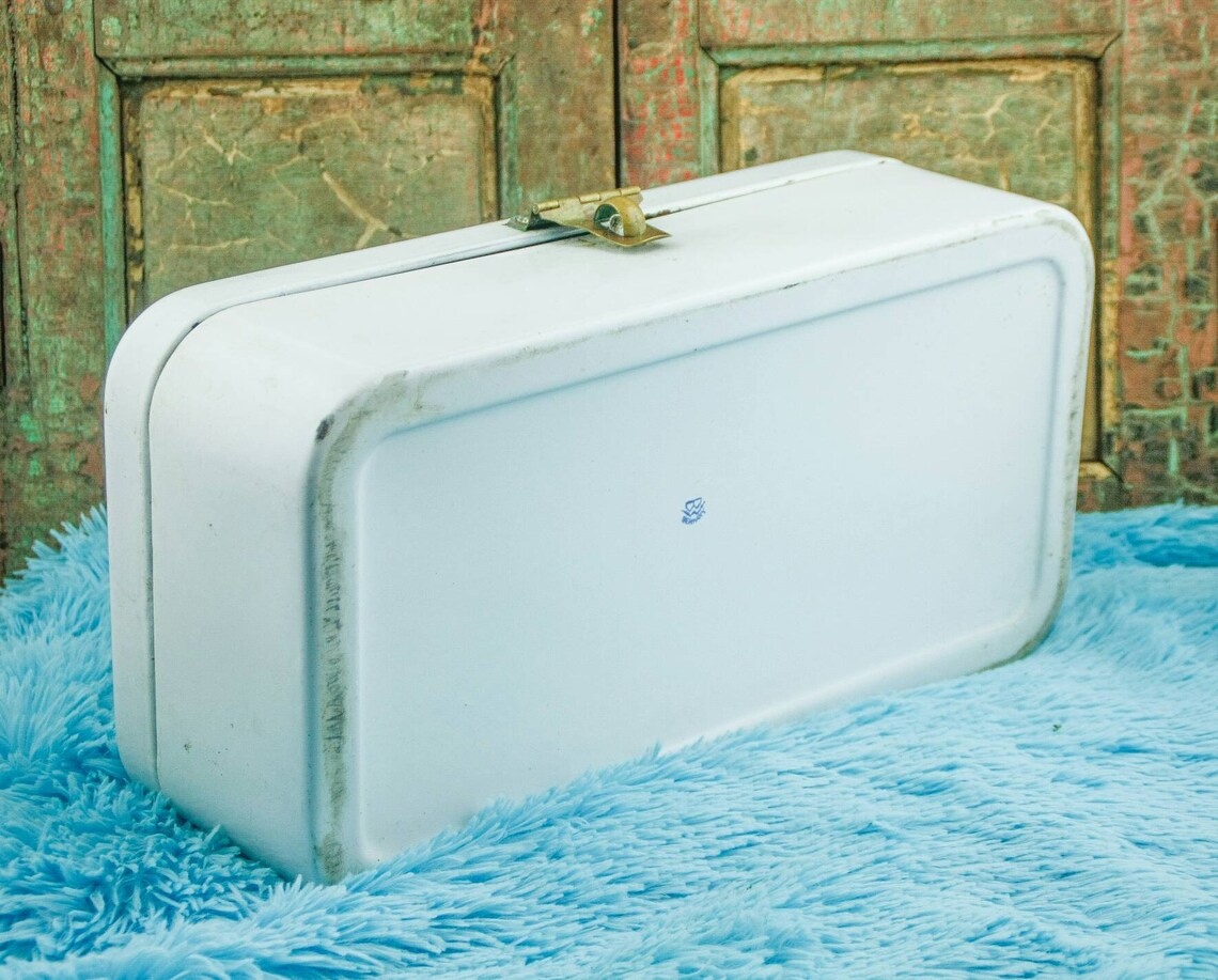 Enamel BREAD BOX Enamelware Bread Bin Large ART Deco Boite a Etsy