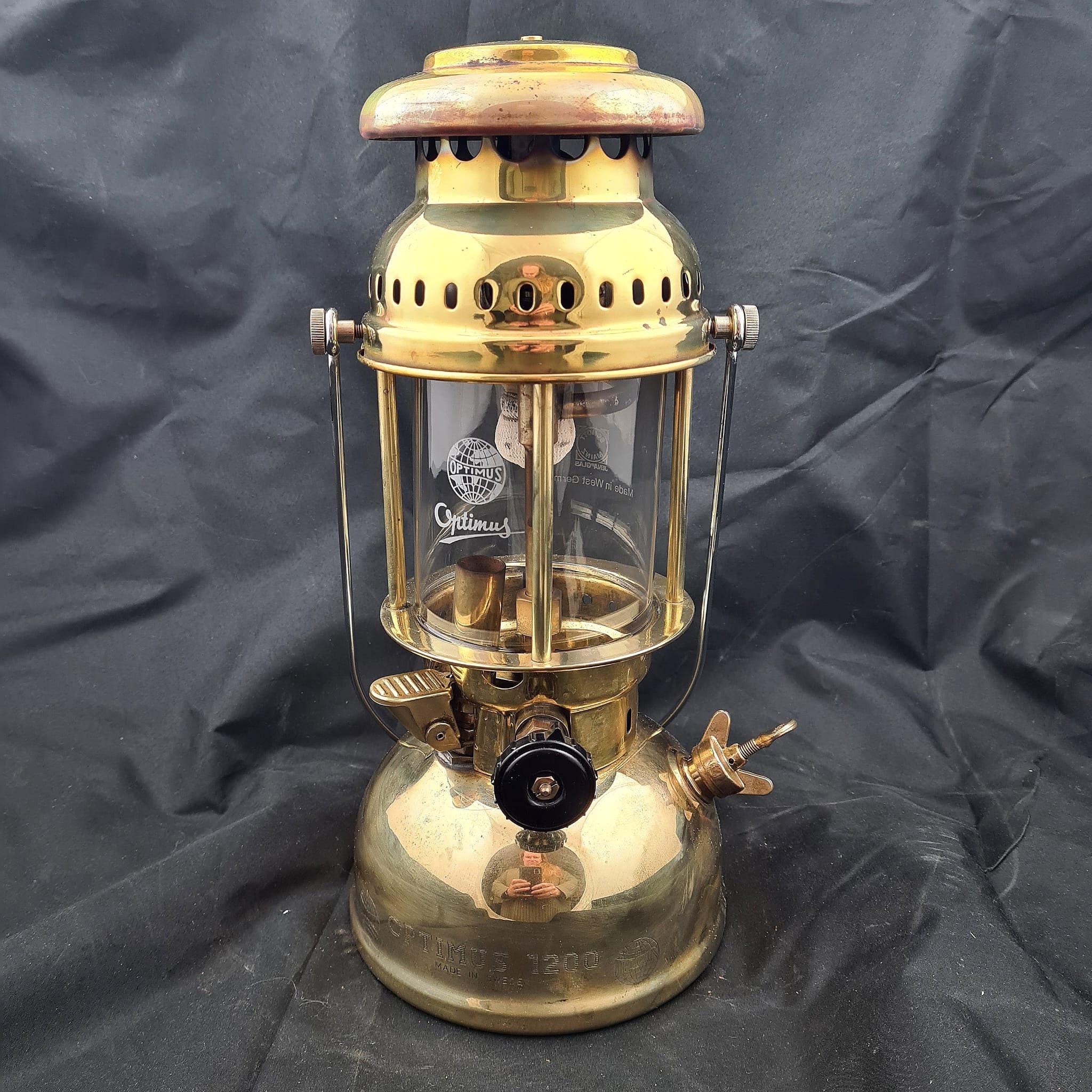 Vintage Optimus 1200 Brass 250CP Kerosene Lantern Paraffin Camping