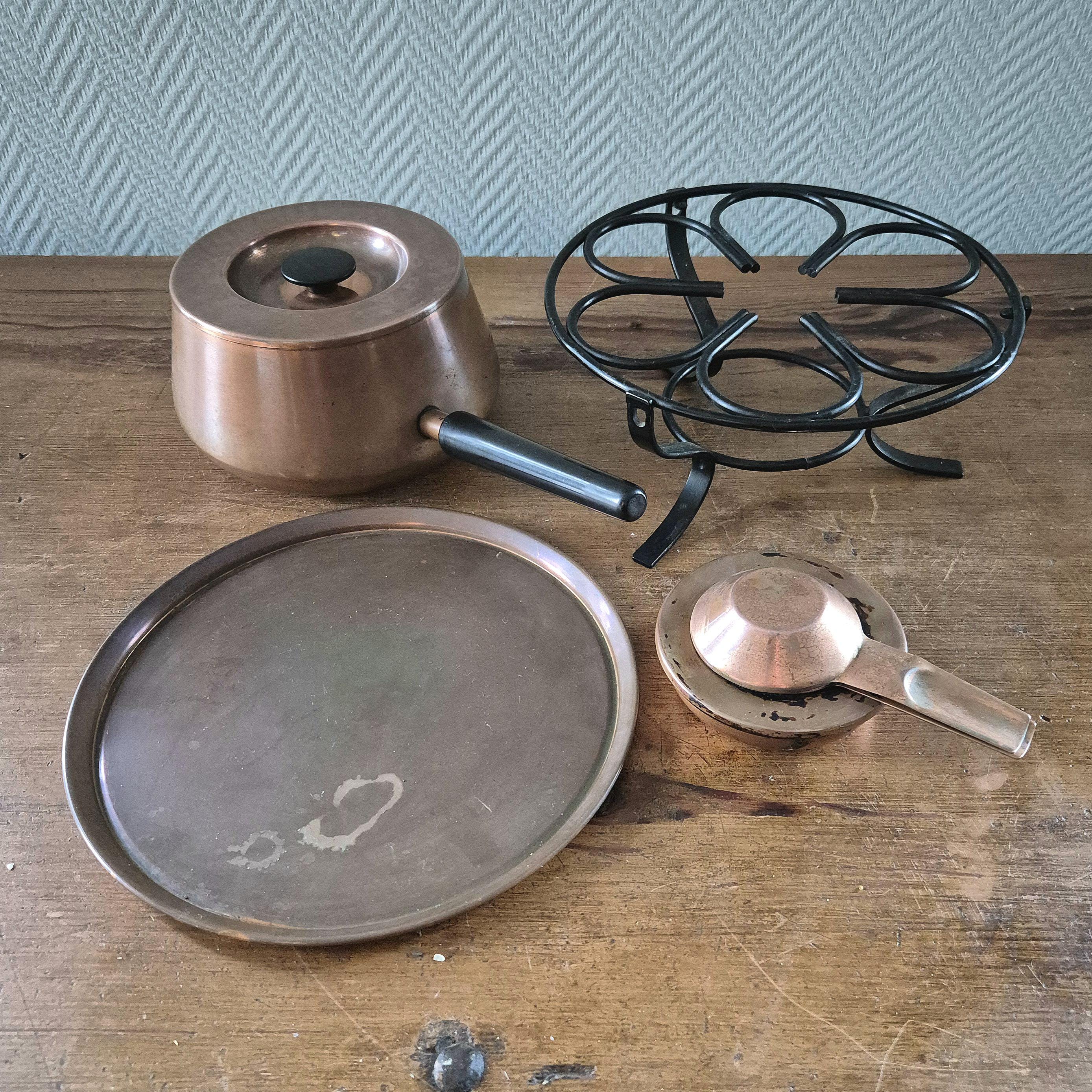 MCM Sigg Suisse Cuivre Inox 18/8 Service à Fondue Pot Sheik